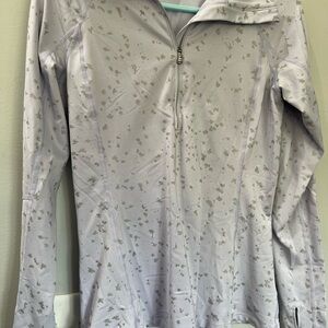 Light Purple and Silver Under Armour Quarter-Zip Pullover Size Medium